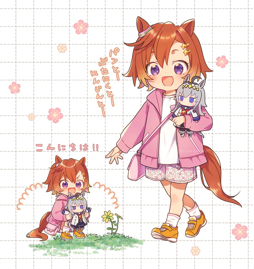 赛马娘、小栗帽 (星光节奏)、小栗帽 (赛马娘) 1名女孩 幼化 呆毛 兽耳 蓝眼