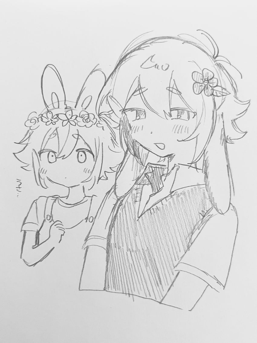 OMORI、Basil (OMORI)、Basil (梦境世界) 2个男孩 兽耳 呆毛 脸红 闭嘴