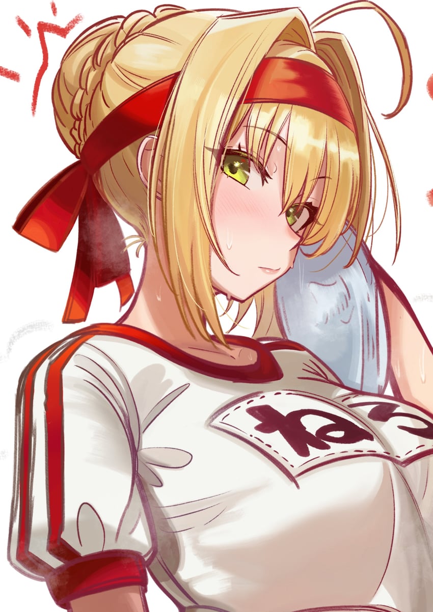 Fate/Grand Order、Fate系列、尼禄·克劳狄乌斯 (Fate) 1名女孩 呆毛 金发 脸红 辫子