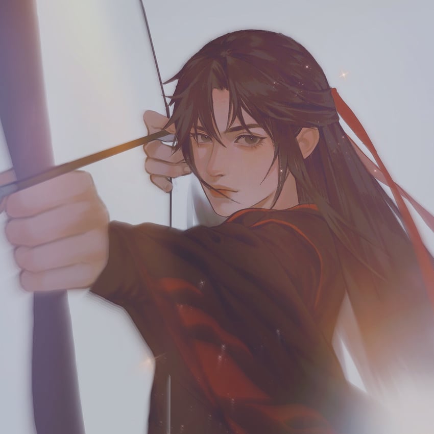 魔道祖师、魏无羡、魏无羡 (夷陵老祖) 1名男孩 瞄准 射箭 箭 黑发