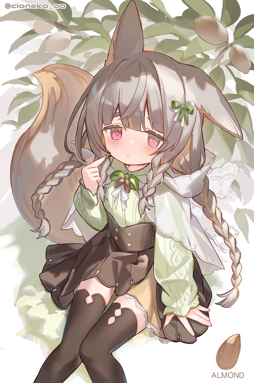 原创 1名女孩 杏仁 兽耳 作者名 黑色裙子