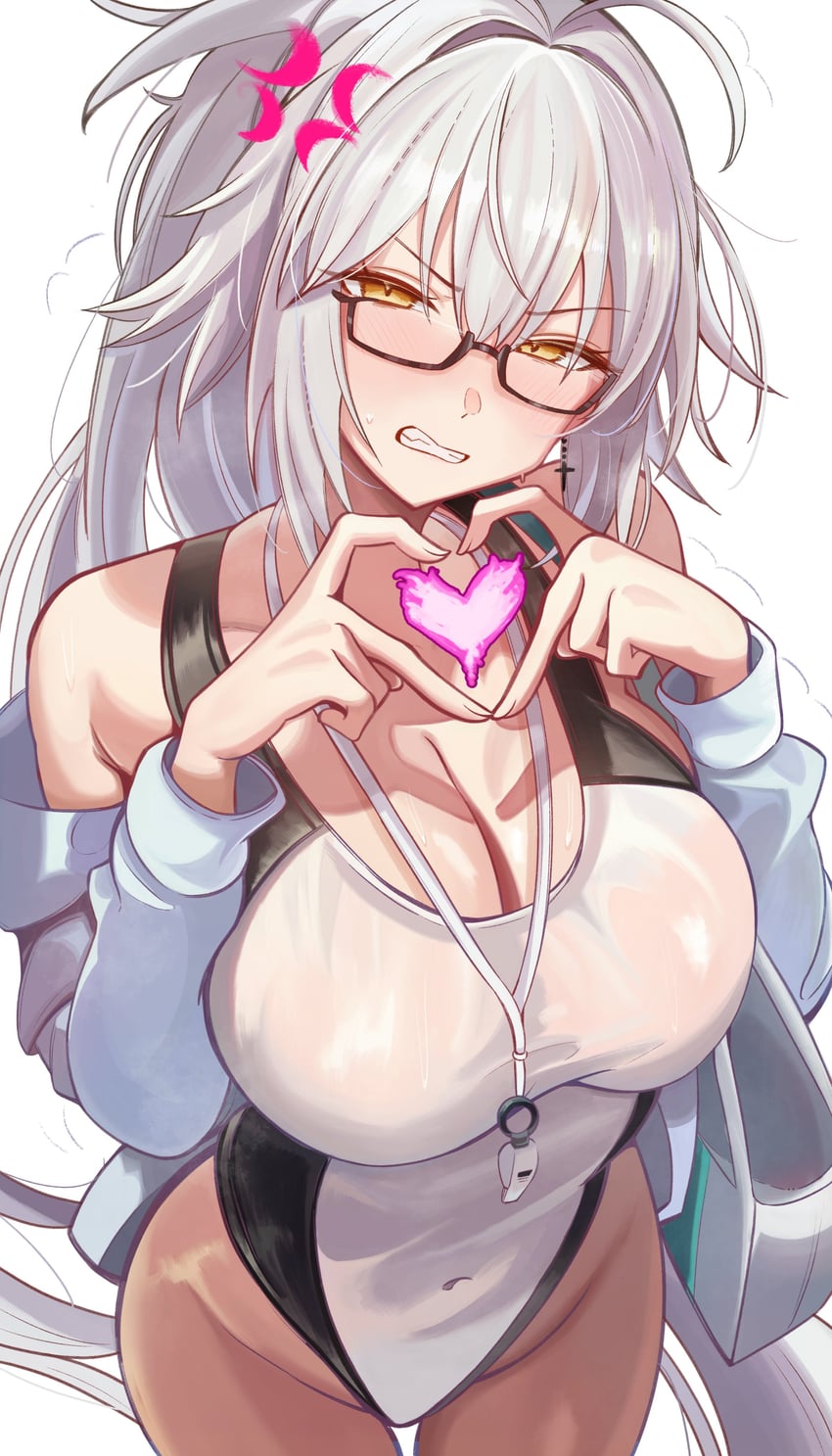 Fate/Grand Order、Fate系列、贞德 (Fate) 1名女孩 青筋 露肩 脸红 乳房