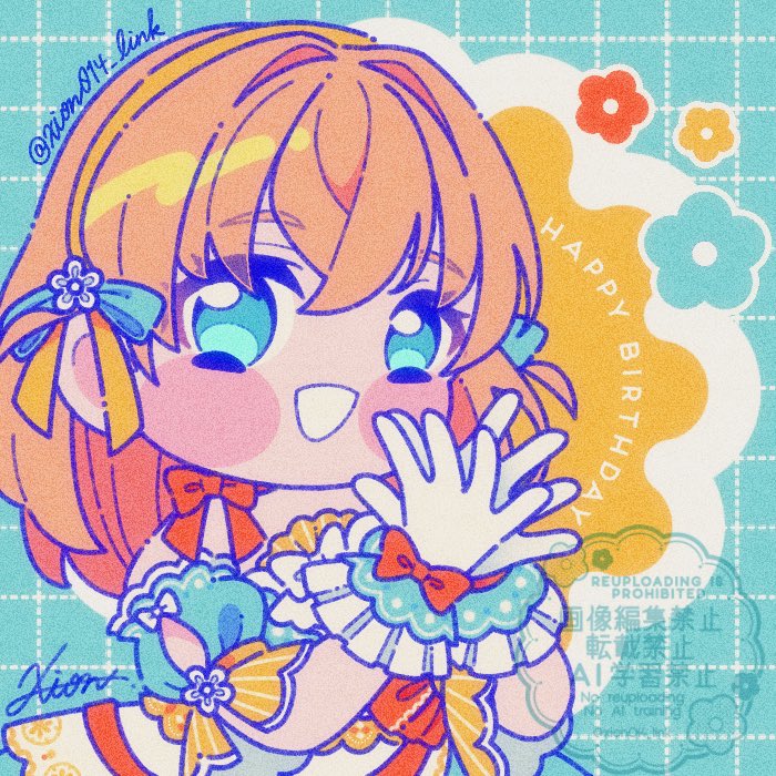 庆祝！ (Love Live!)、Love Live!、Love Live! 莲之空女学院学园偶像部 1名女孩 :D 蓝色连衣裙 蓝色丝带 腮红贴纸