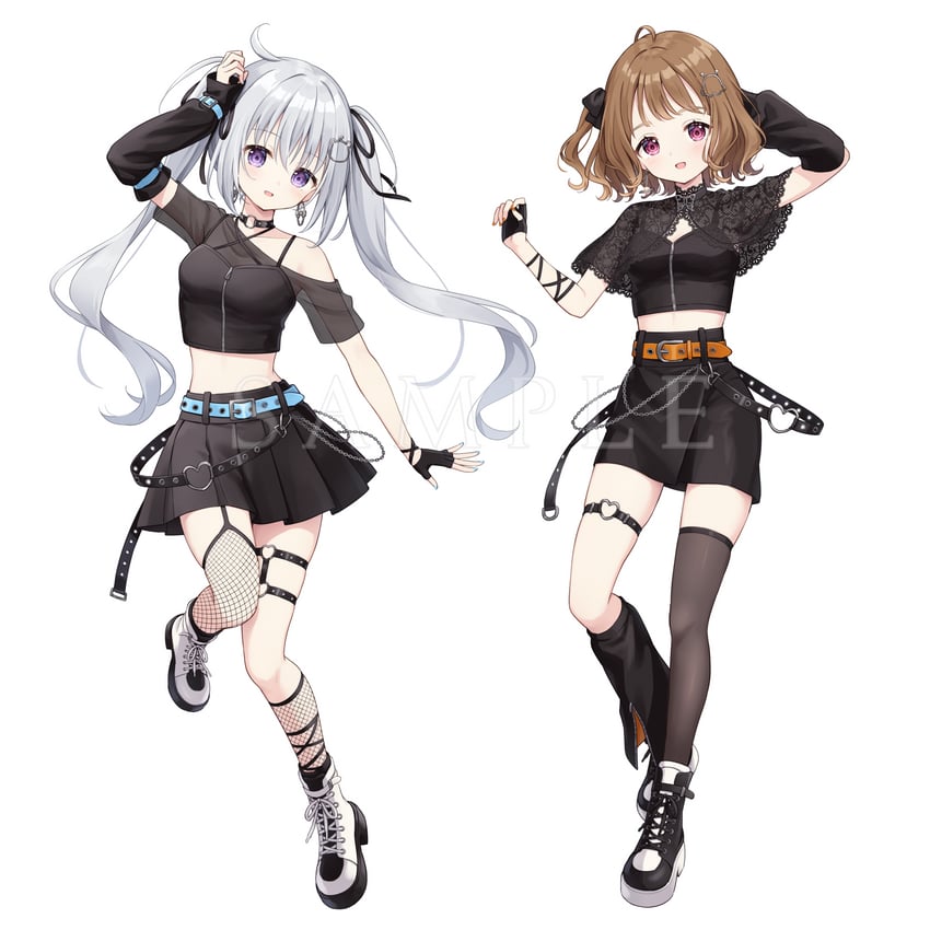 chatter chatter、Palette Project、sound house (store) 2名女孩 :D 替换服装 不对称手套 不对称腿部穿着