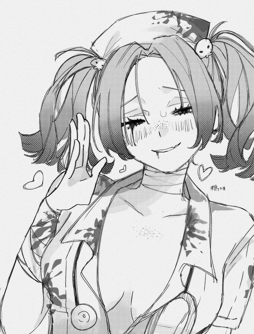 普通的轻音部、鶴浅香 1名女孩 包扎的手臂 缠绷带的脖子 绷带 血