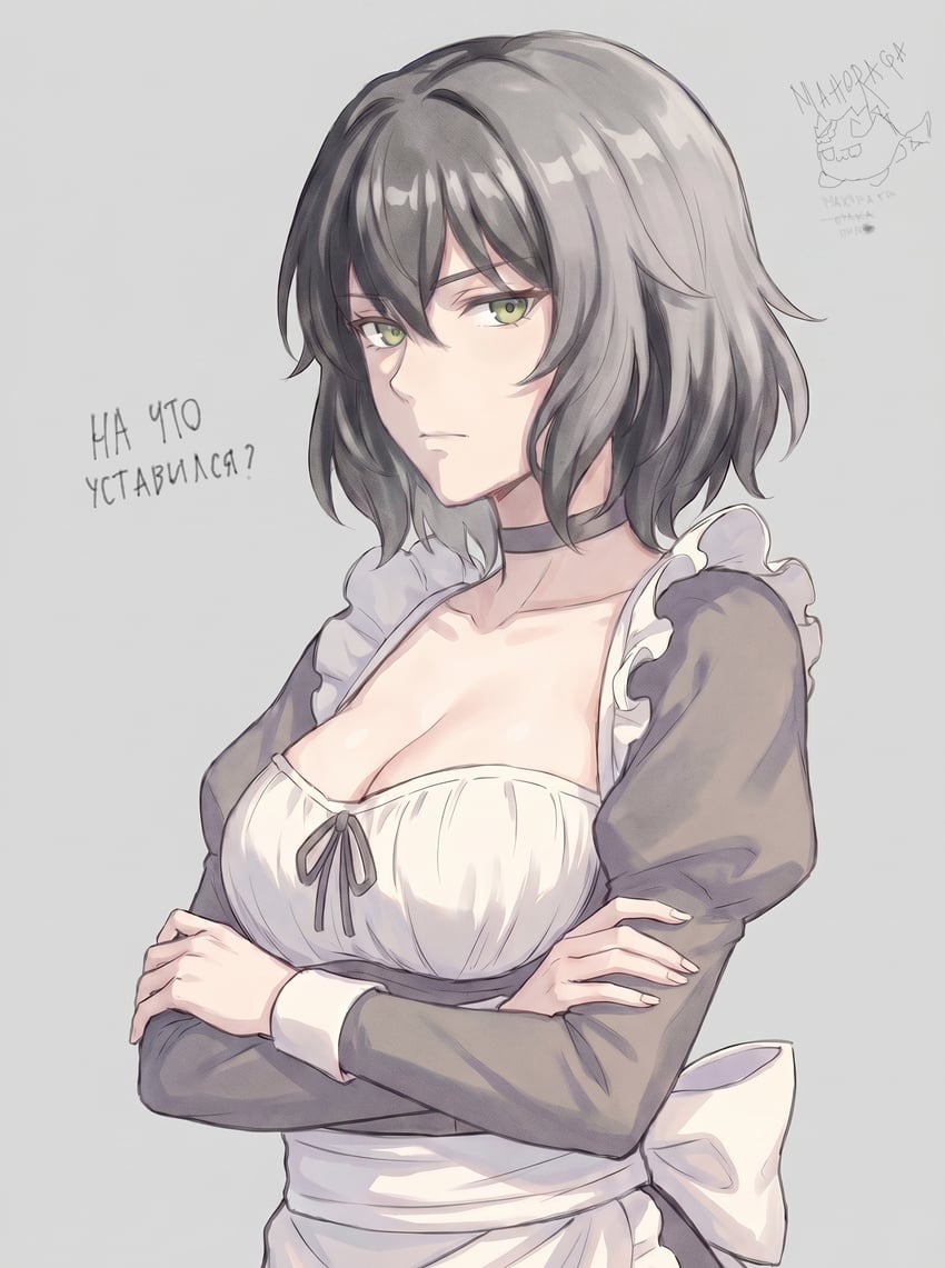 原创 1名女孩 围裙 作者名 画师本人 后背蝴蝶结