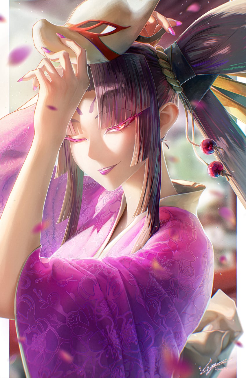 Fate/Grand Order、Fate系列、平景清 1名女孩 黑发 脸部印记 面部纹身 额头印记