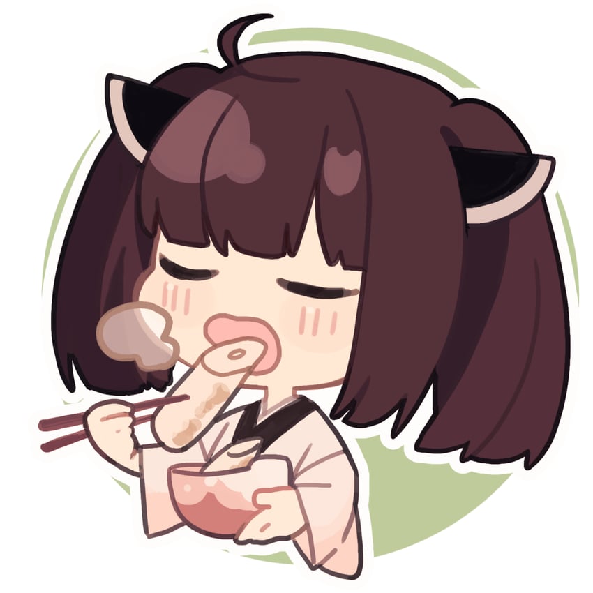 VOICEROID、东北切蒲英 1名女孩 呆毛 齐刘海 边框 碗