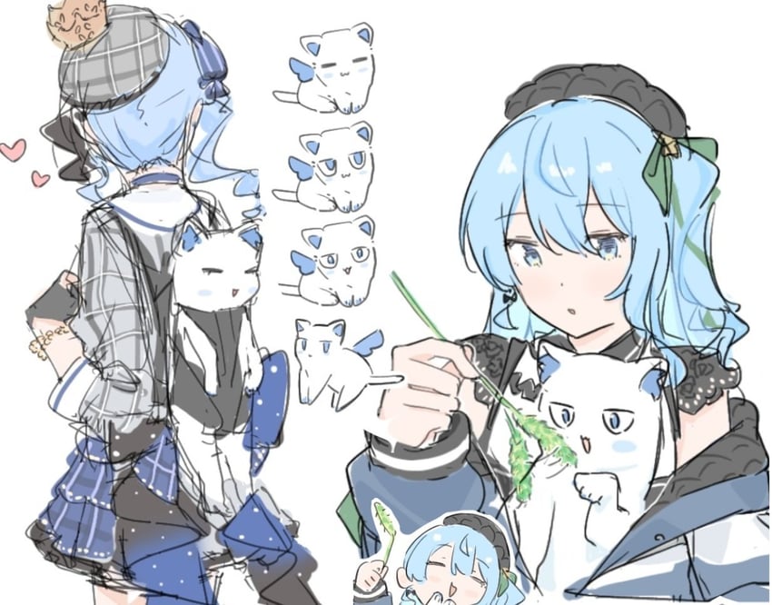 Hololive、星街彗星、章鱼烧 (星街彗星) 1名女孩 动物 蓝眼 蓝发 腮红贴纸