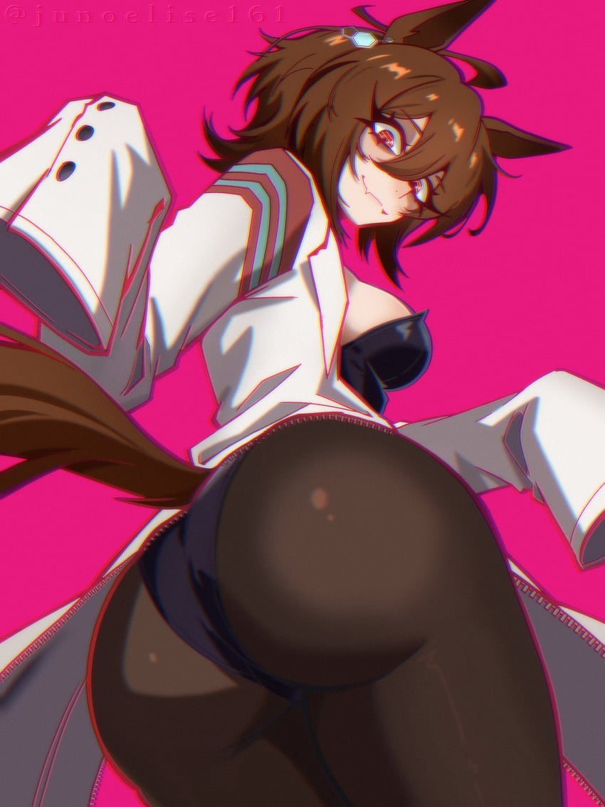 赛马娘、爱丽速子 (赛马娘)、爱丽速子 (赛马娘) 1名女孩 改装服装 呆毛 兽耳 屁股