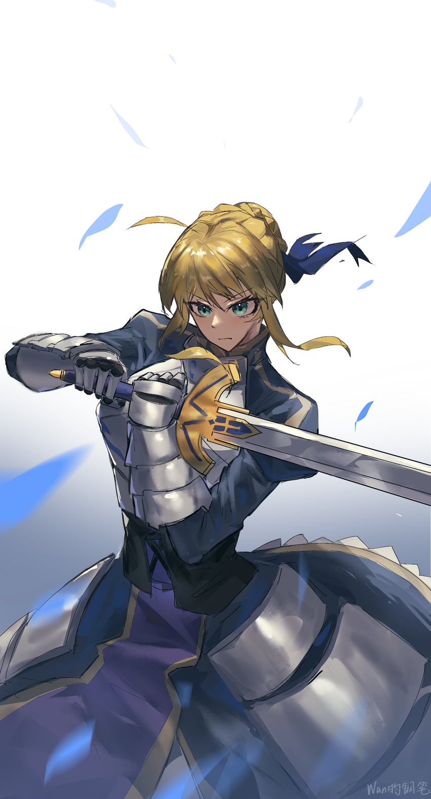 Fate/stay night、Fate系列、阿尔托莉雅·潘德拉贡 (Fate) 1名女孩 呆毛 水色瞳 铠甲 铠甲裙
