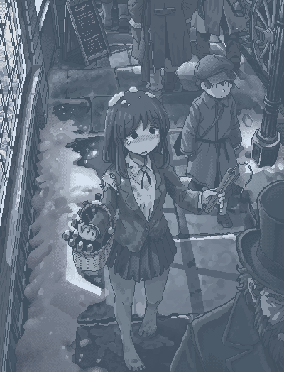 安徒生童话、原创、卖火柴的小女孩 1名女孩 2个男孩 另外3人 包 赤脚