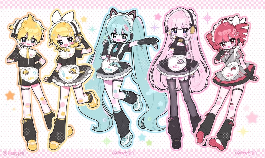 Synthesizer V、UTAU、VOCALOID 1名男孩 4个女孩 猫脸笑 :D 兽耳发箍