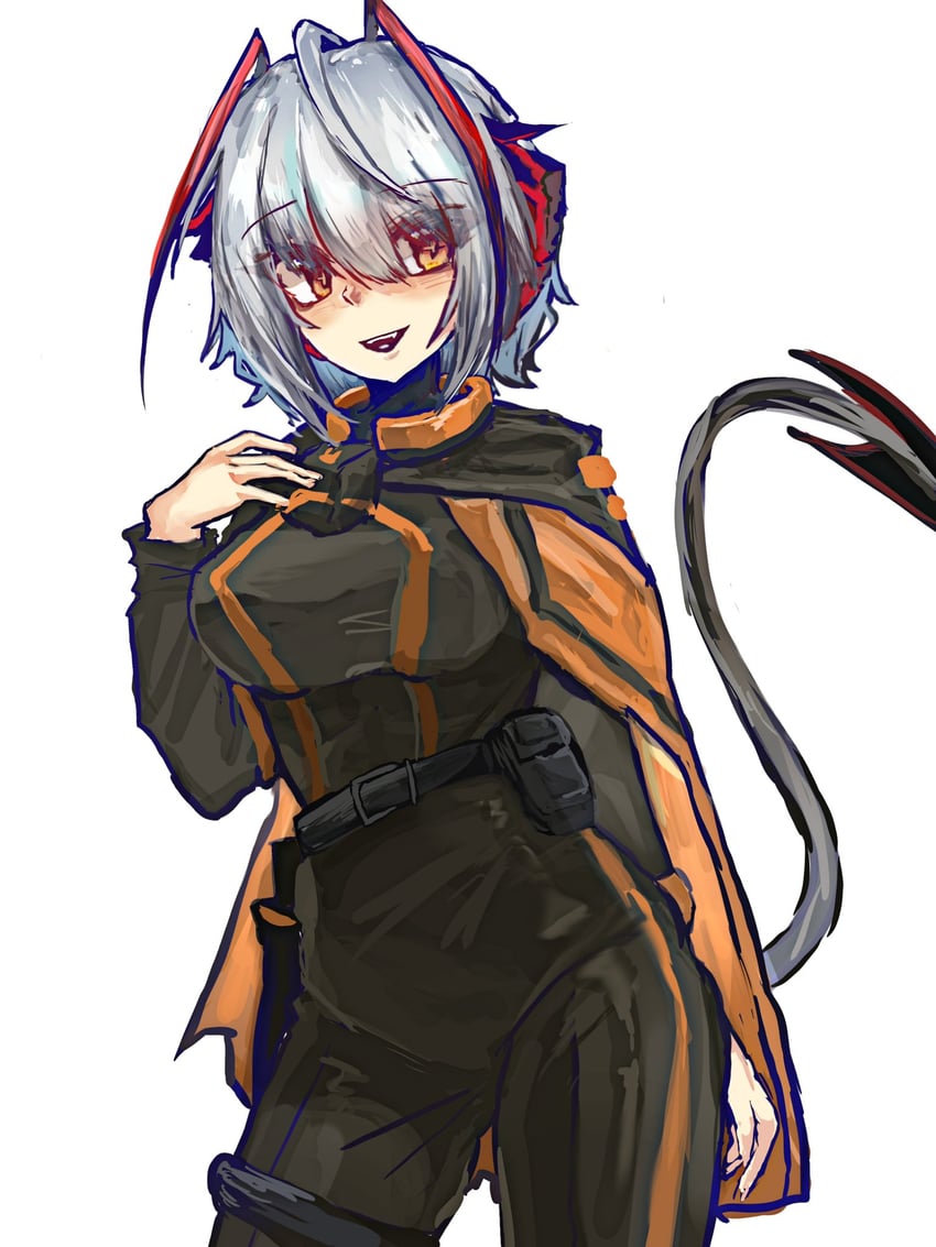 明日方舟、脑叶公司、Project Moon 1名女孩 黑色连体衣 金发 紧身连体衣 乳房