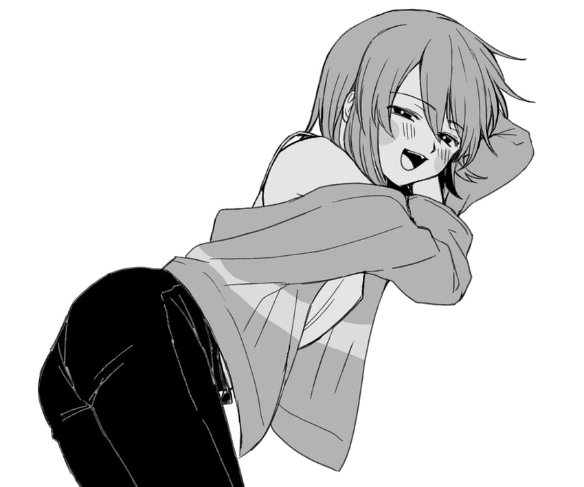 传说之下、Undertale/Deltarune、恰拉 (Undertale) 1名女孩 中性 手放在头后 屁股 脸红