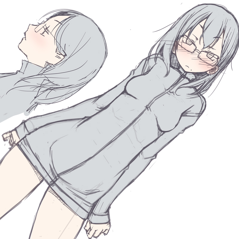 原创 1名女孩 黑发 黑色夹克 脸红 腮红贴纸
