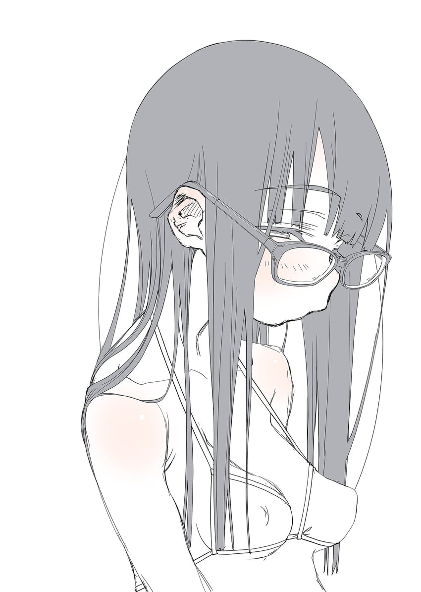 原创 1名女孩 比基尼 黑框眼镜 黑发 齐刘海