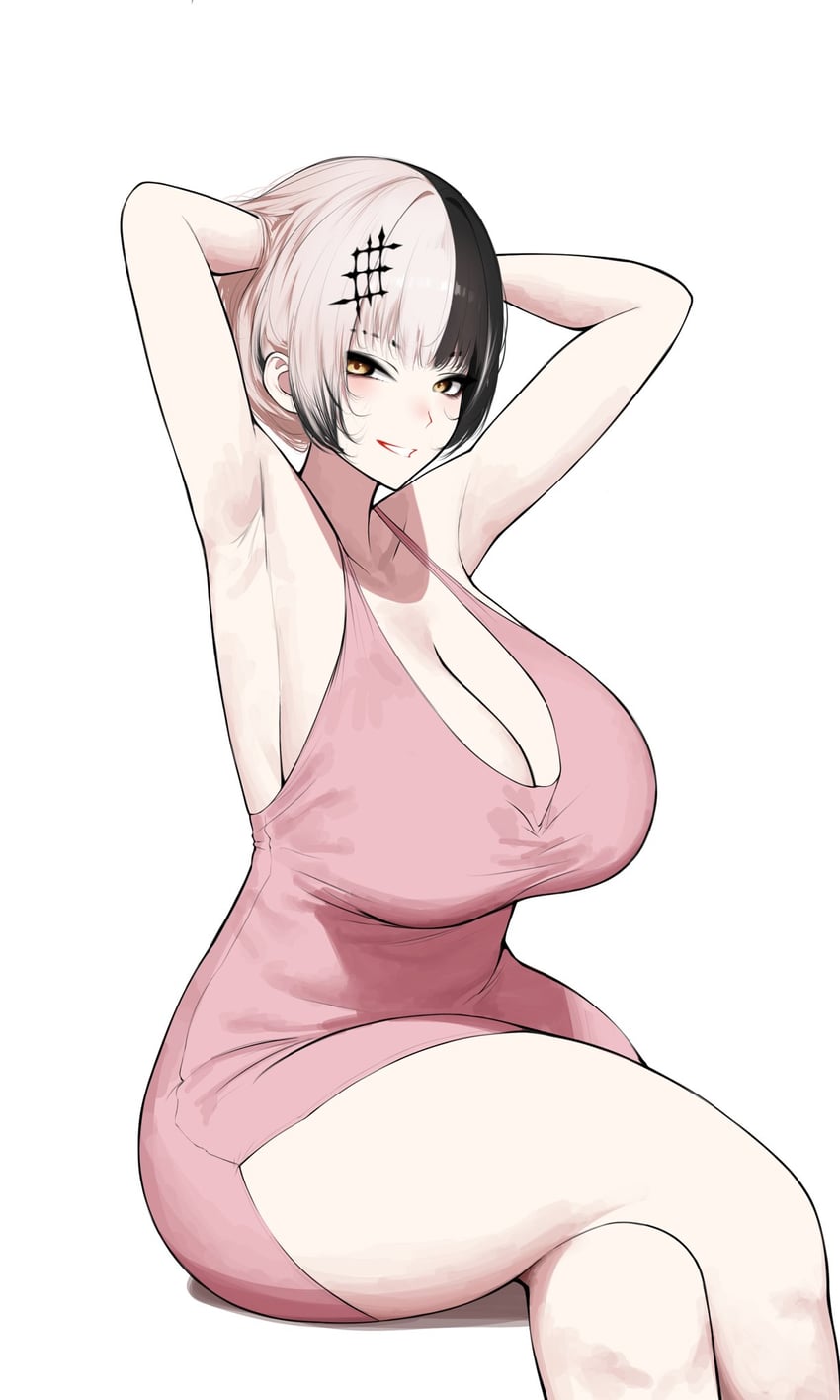 Hololive、Hololive英语、诗织·诺维拉 1名女孩 替换服装 腋下 举起双手 黑发