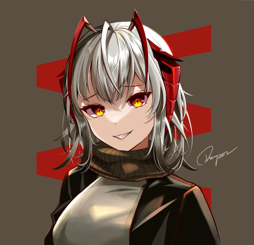 明日方舟、W (明日方舟) 1名女孩 呆毛 呆毛 触角 作者名