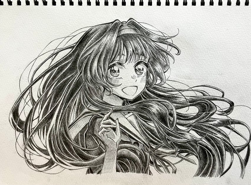薰衣草之花，凛然绽放、和栗薰子 1名女孩 :D 躯干截断 飘逸长发 侧视