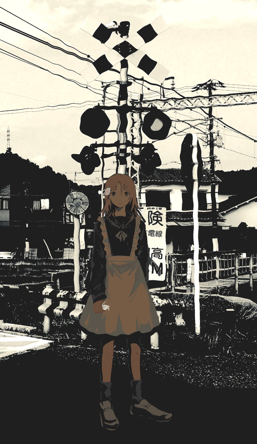 原创 1名女孩 围裙 有限配色 长袖 看向观众