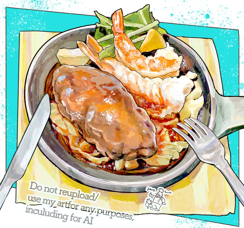原创 英文文本 食物 食物焦点 叉子 汉堡肉排