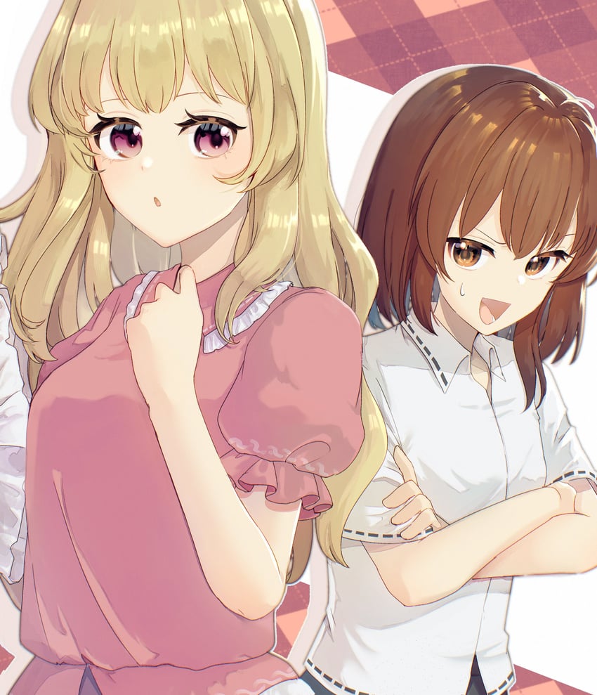 禁忌·日本分体、东方Project、玛艾露贝莉·赫恩 2名女孩 惊讶 不对称鬓发 黑色裙子 金发