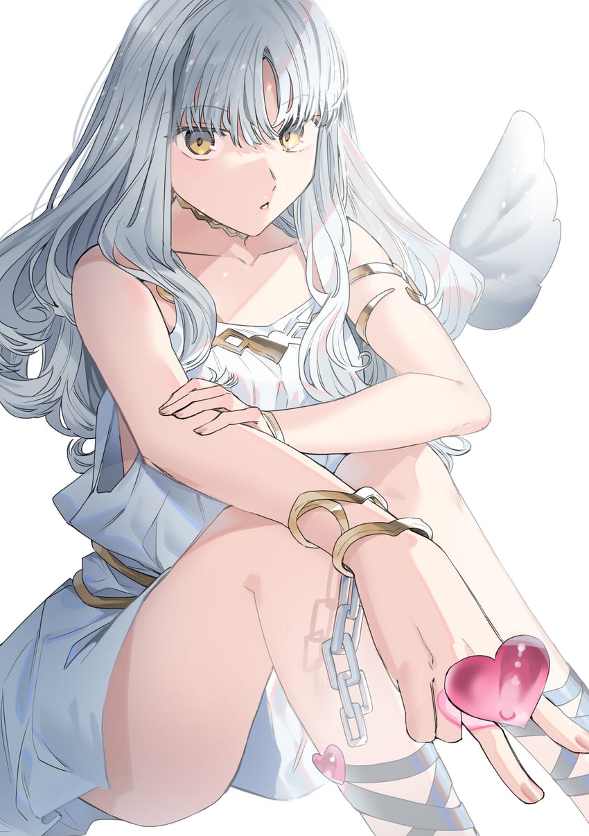 Fate/Grand Order、Fate系列、卡莲·奥尔黛西亚 1名女孩 手臂搭在膝盖上 臂环 手链 乳房