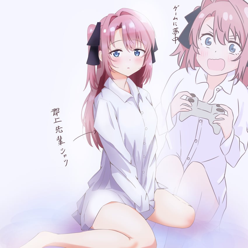 神稻牡丹：醉态如百合之花、上伊那牡丹 1名女孩 箭头（符号） 黑色丝带 蓝眼 脸红