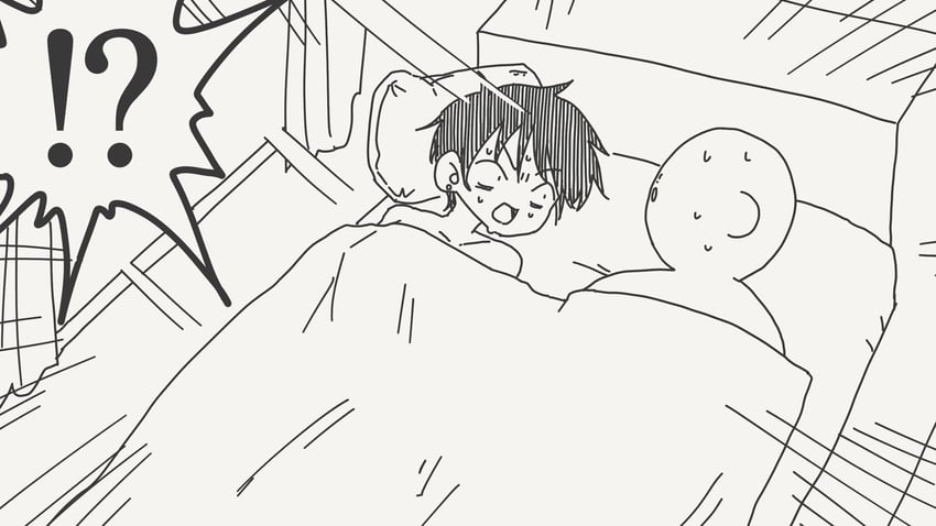 原创 !? 1名男孩 1名女孩 惊讶 事后
