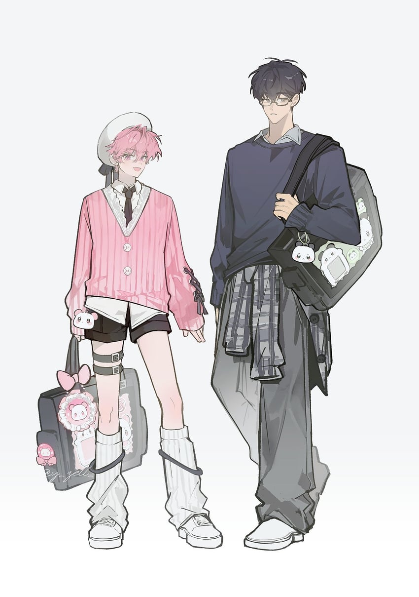 PLAVE、斑比 (PLAVE)、河玟（PLAVE） 2个男孩 包 腰带 贝雷帽 黑包