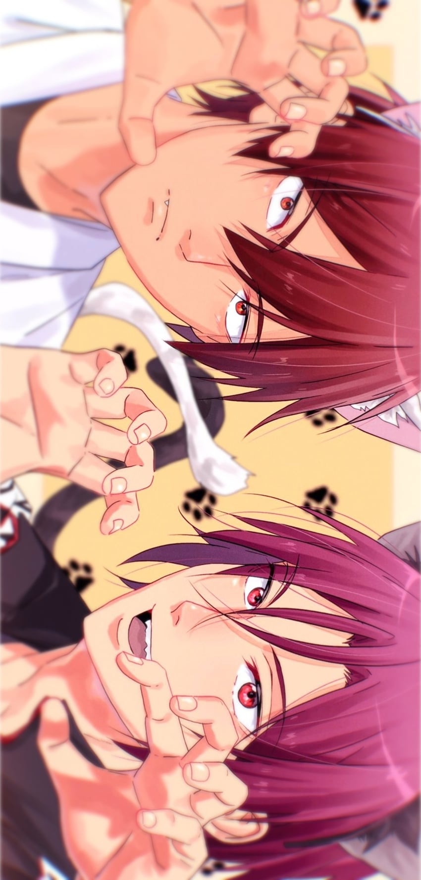 Free!、松冈凛 2个男孩 兽耳毛 兽耳 模糊 模糊背景