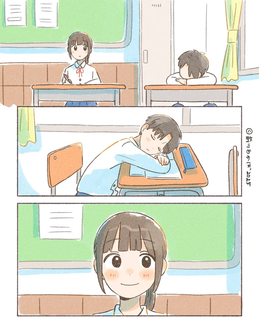 原创 1名男孩 1名女孩 2025年 三格漫画 作者名