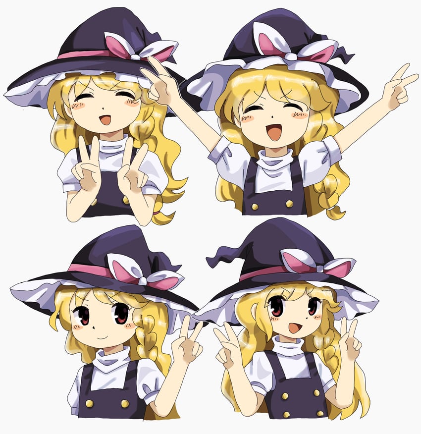 东方Project、东方兽王园、雾雨魔理沙 1名女孩 黑帽子 黑色马甲 金发 辫子