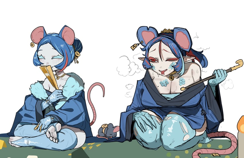 杀戮尖塔、杀戮尖塔 2、fake merchant (slay the spire) 2名女孩 :D 微笑 兽耳 露肩