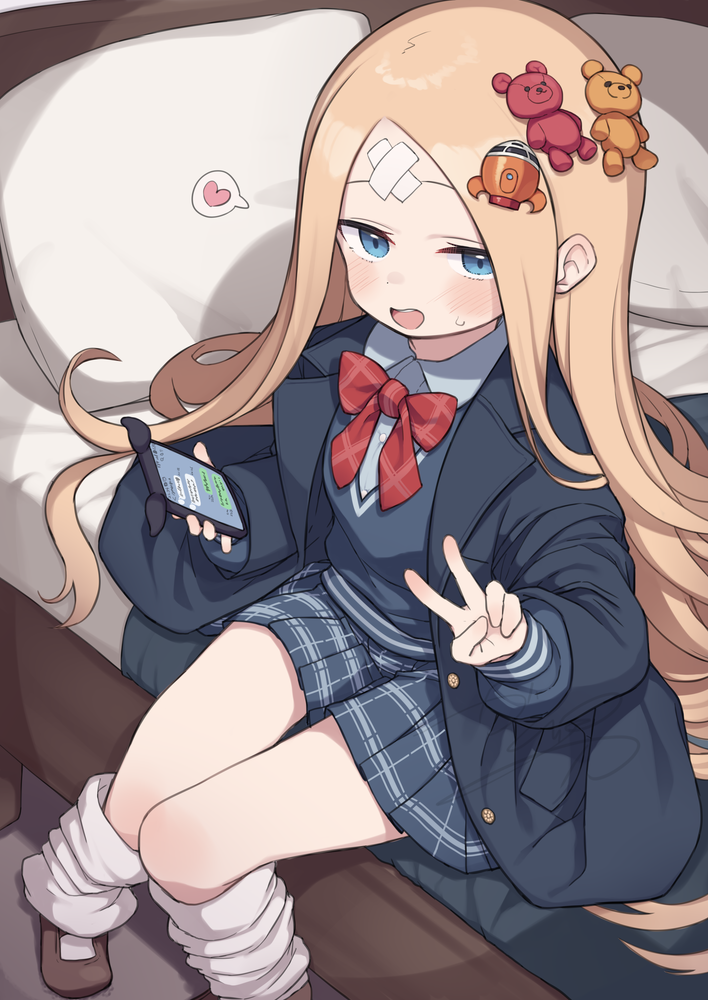Fate/Grand Order、Fate系列、阿比盖尔·威廉姆斯 1名女孩 金发 蓝眼 脸红 蝴蝶结