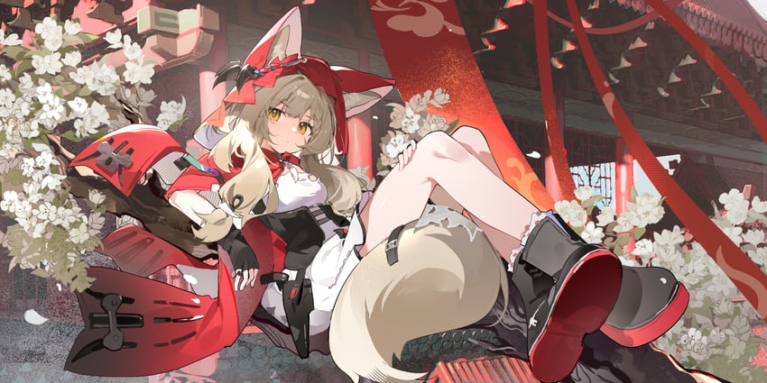 明日方舟、明日方舟：终末地、罗斯 (明日方舟) 1名女孩 兽耳毛 兽耳 金发 斗篷