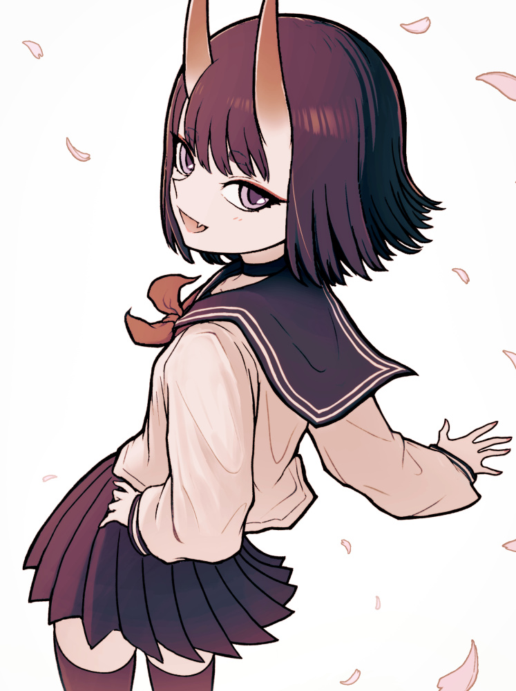 Fate/Grand Order、Fate系列、酒吞童子 (Fate) 1名女孩 项圈 虎牙 角 看向观众