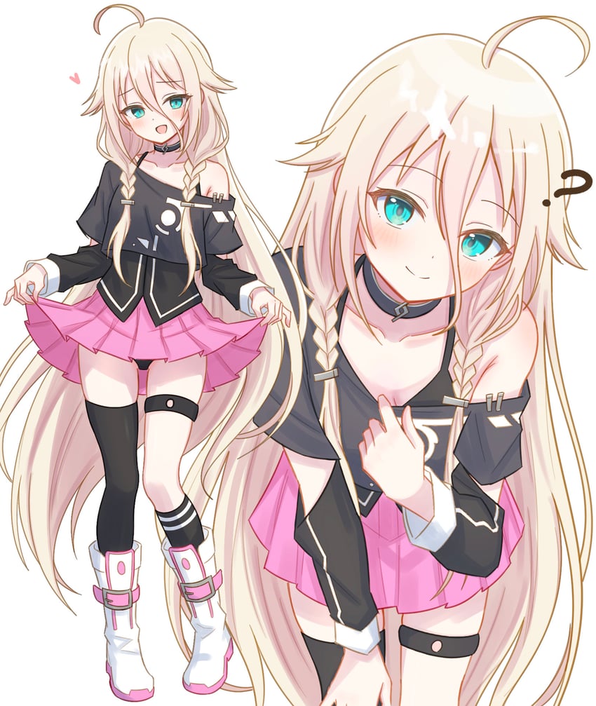 VOCALOID、IA 1名女孩 问号 意外暴露 呆毛 不对称腿部穿着
