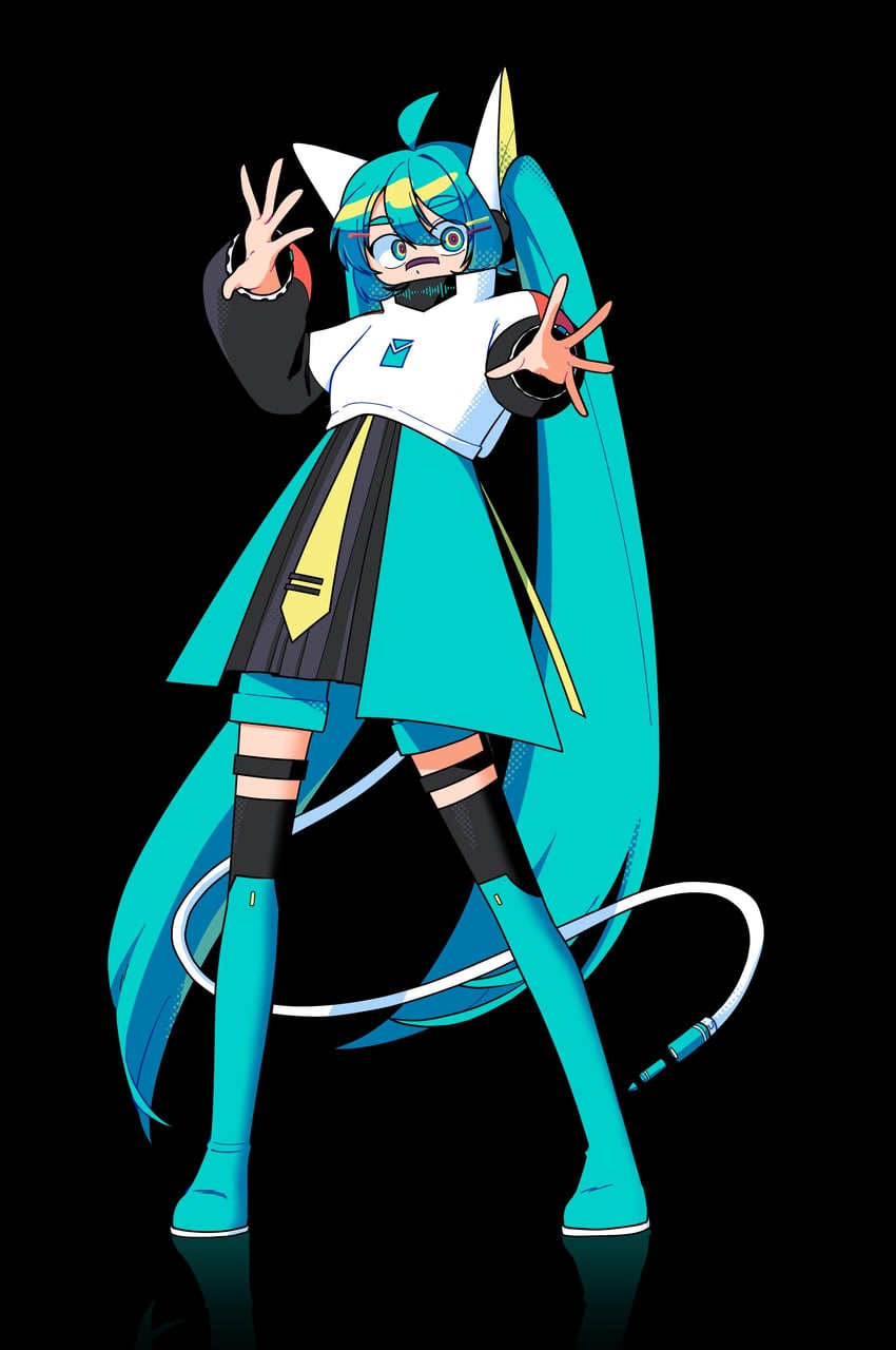 connect:commune (vocaloid)、初音未来博览会、VOCALOID 1名女孩 呆毛 创可贴 脸上的创可贴 鼻梁创可贴