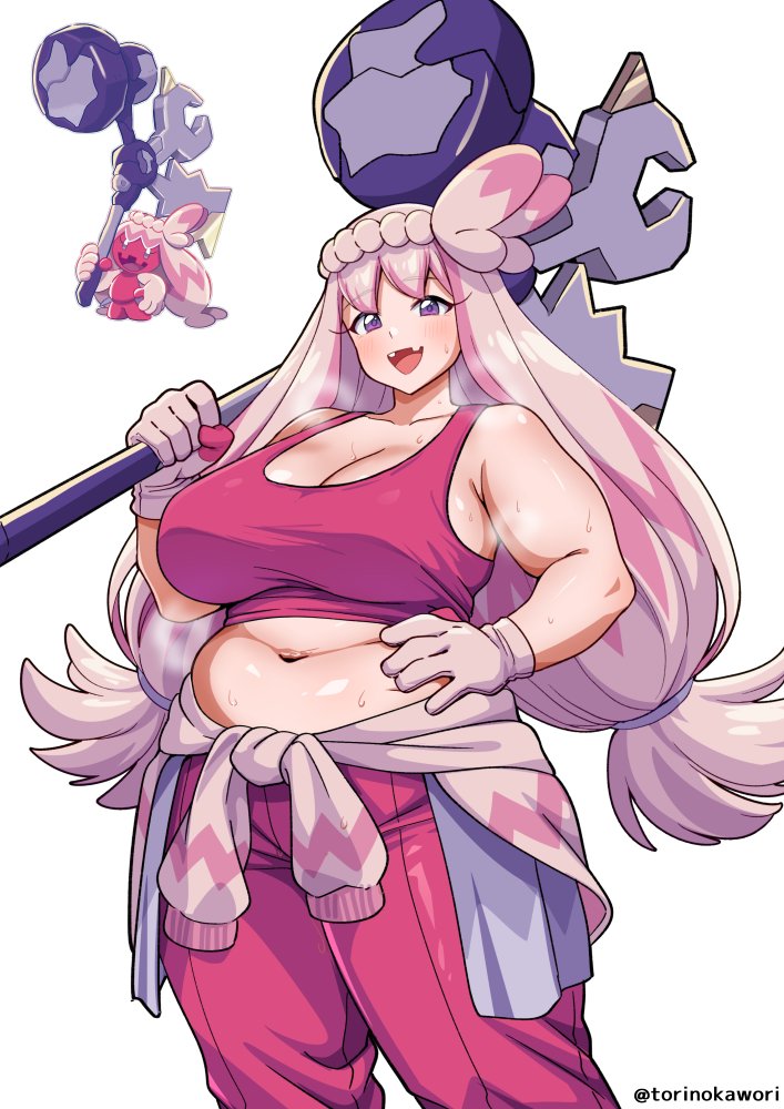 宝可梦、宝可梦 Pokopia、巨锻匠 1名女孩 露肩 脸红 乳房 乳沟