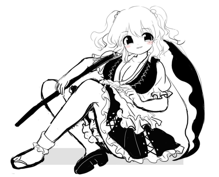 东方Project、小野冢小町 1名女孩 脸红 乳房 乳沟 连衣裙
