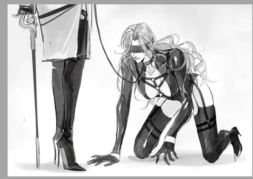 无期迷途、奥古斯都 (无期迷途)、兰利 (无期迷途) 2名女孩 四肢着地 BDSM 蒙眼 手杖