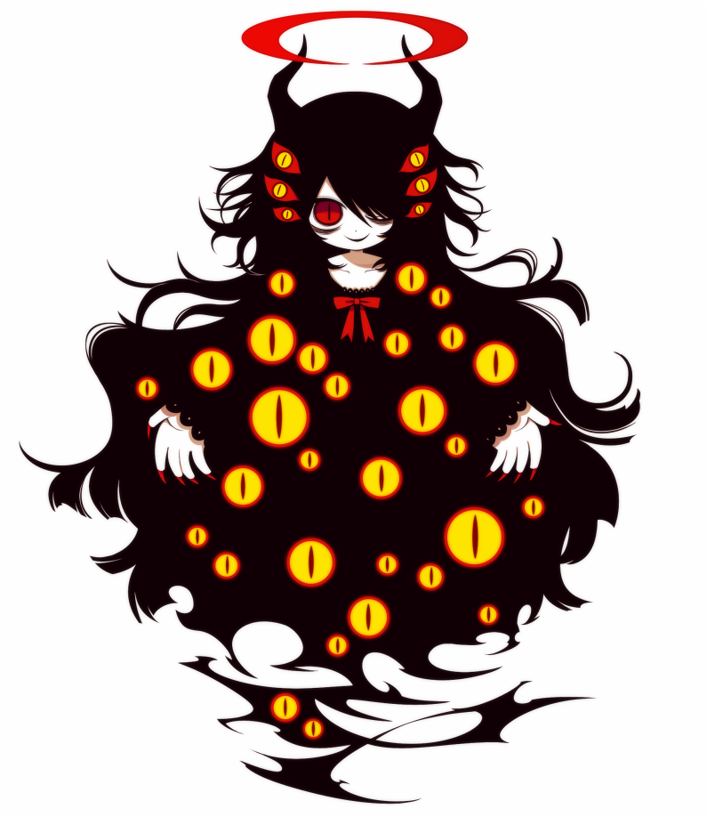 海底囚人、废梦、higan (funamusea) 1名女孩 黑色连衣裙 黑发 黑角 蝴蝶结