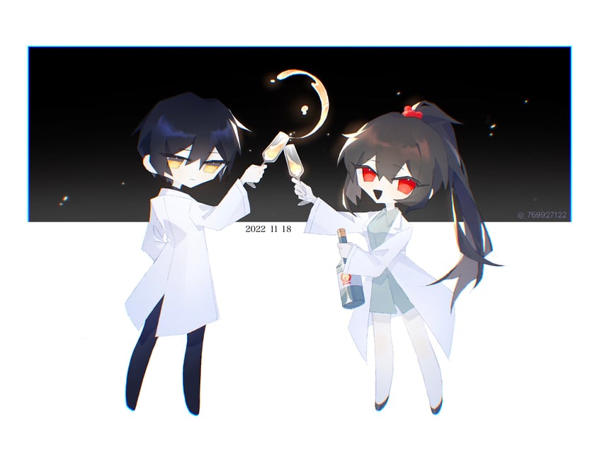脑叶公司、Project Moon、艾因 (月亮计划) 1名男孩 1名女孩 黑发 黑色嘴巴 棕发