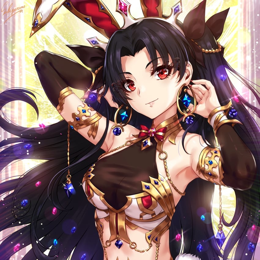 Fate/Grand Order、Fate系列、伊什塔尔 (Fate) 1名女孩 臂环 露肩 黑发 蝴蝶结