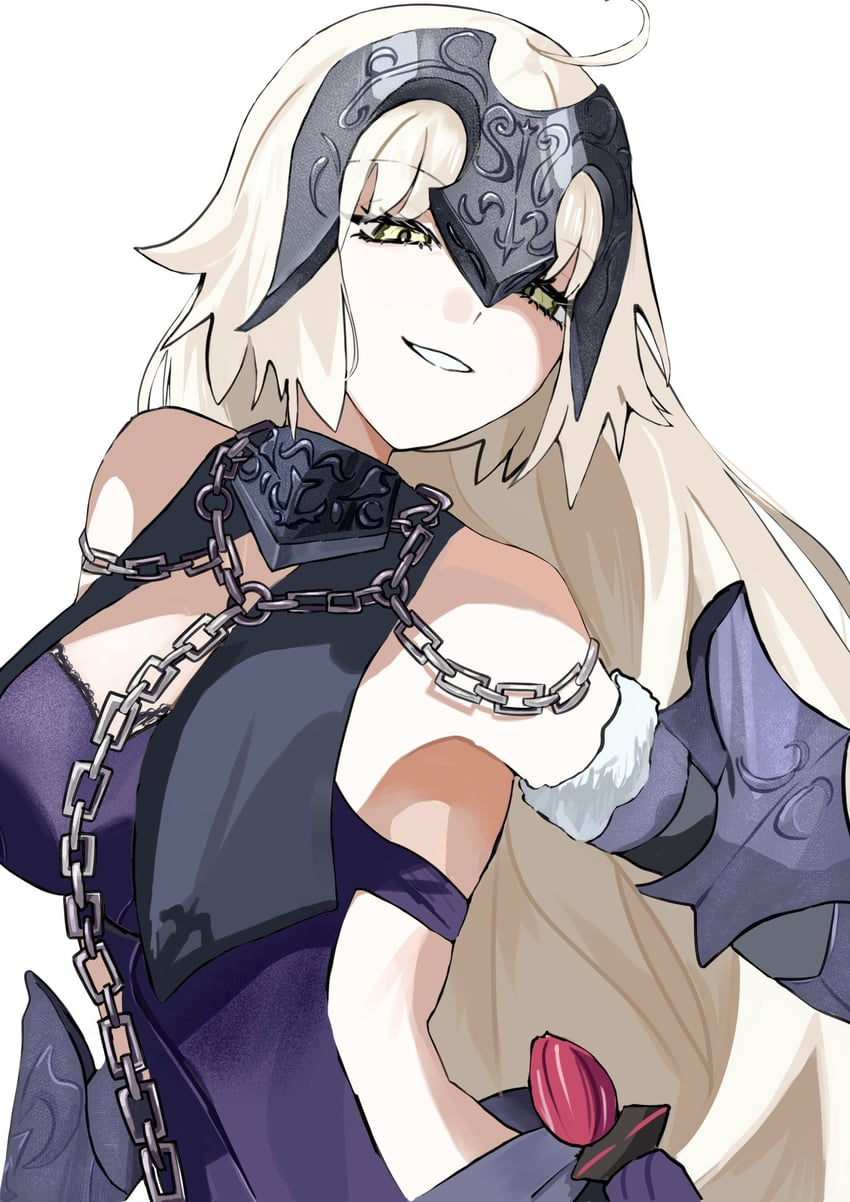 Fate/Grand Order、Fate系列、贞德·Alter (复仇者) (Fate) 1名女孩 呆毛 铠甲 露肩 黑色护甲