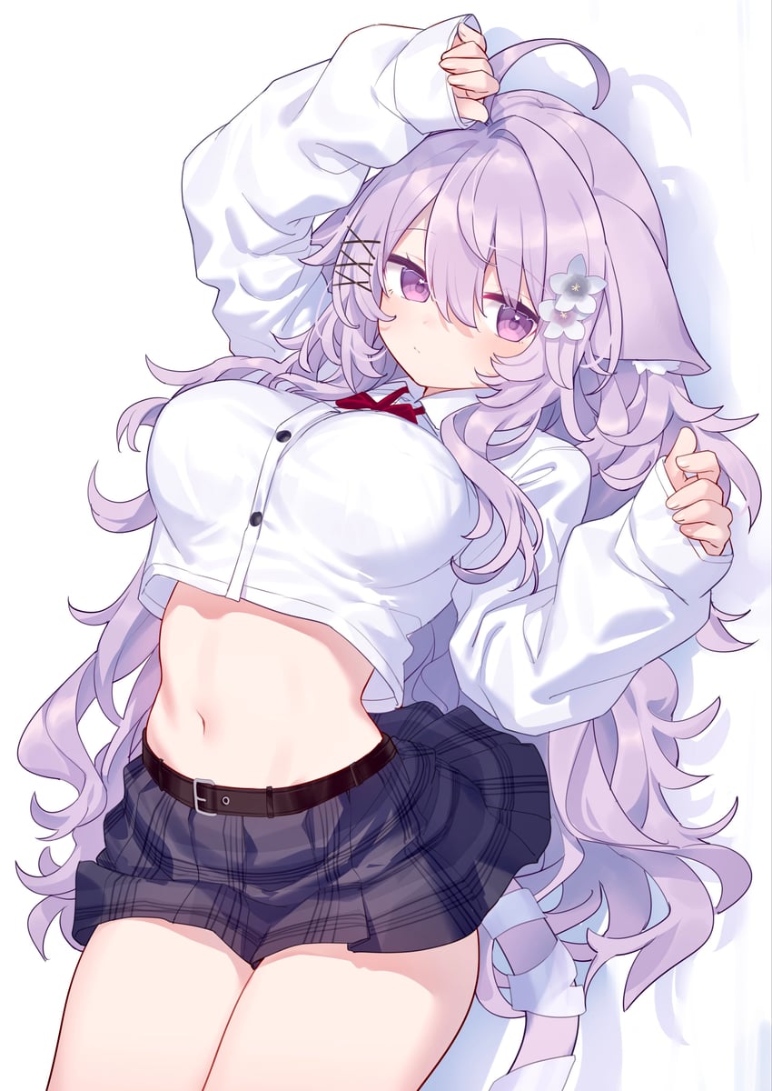 原创、VRChat 1名女孩 呆毛 兽耳 举手 腰带
