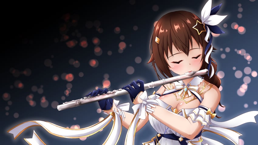 Hololive、时乃空、时乃空（2022生日） 1名女孩 蓝色手套 辫子 辫子马尾 乳房