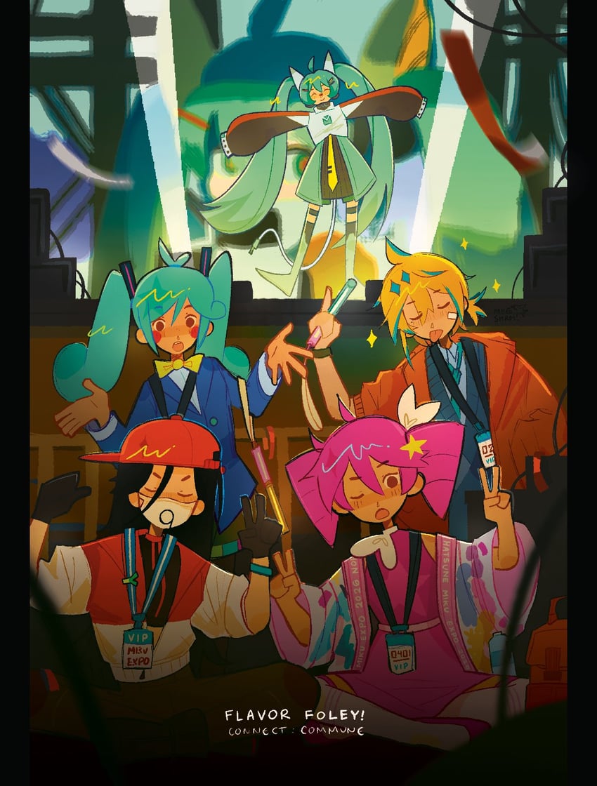 connect:commune (vocaloid)、EGO 叛逆少年 (Vocaloid)、初音未来博览会 1名男孩 4个女孩 呆毛 水色发 水蓝色裙子